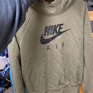 Olive green Nike air sweatshirt.